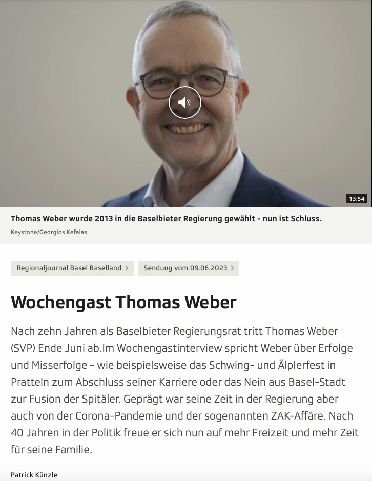 Thomas Weber, Wochengast beim SRF Regionaljournal