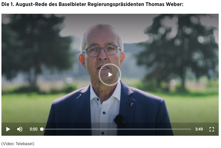 Thomas Weber, telebasel: Rede zum 1. August 2021