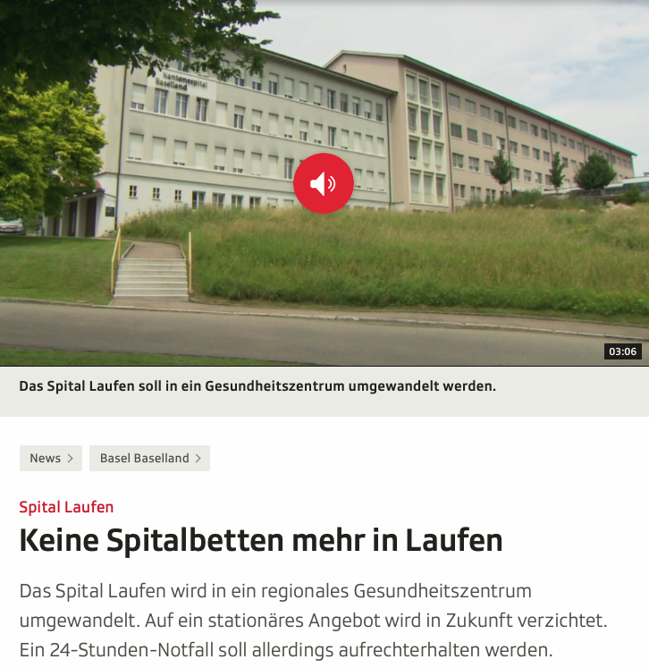 Thomas Weber, SRF: „Keine Spitalbetten mehr in Laufen“