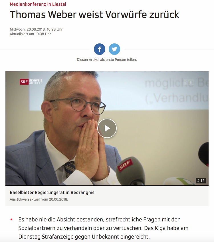 Thomas Weber, SRF: „Thomas Weber weist Vorwürfe zurück“