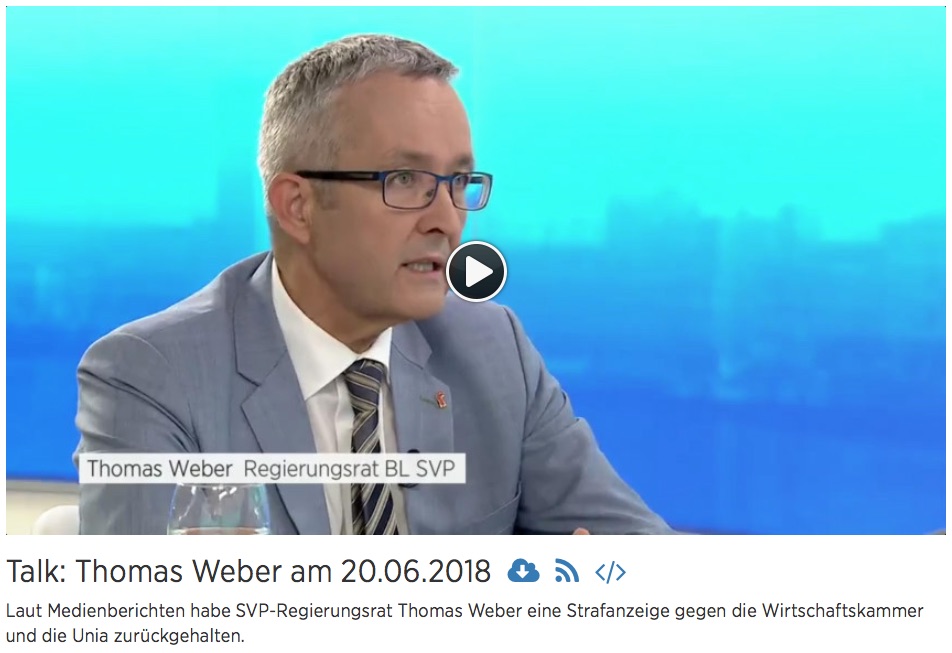 Thomas Weber, telebasel Talk: „Thomas Weber zu den Medienberichten in Sachen GAV/ZAK“