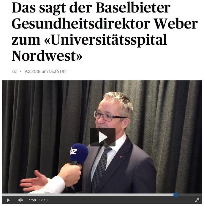 Thomas Weber, bz online: „Das sagt der Baselbieter Gesundheitsdirektor Weber zum «Universitätsspital Nordwest»“
