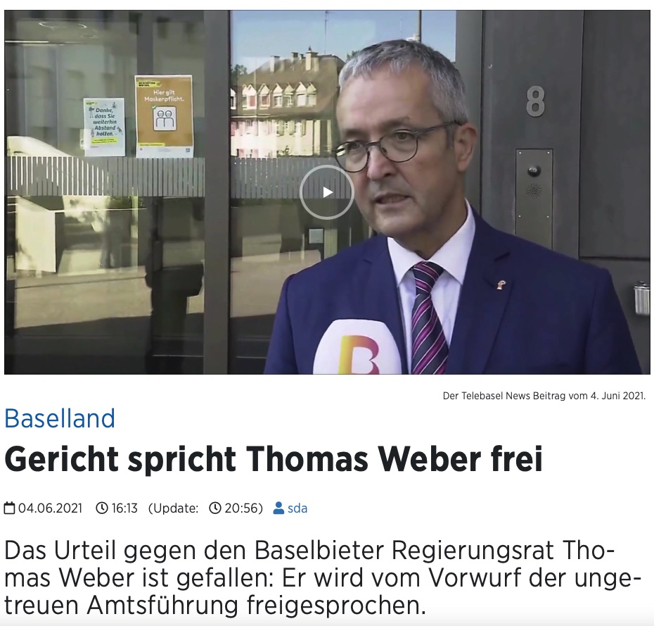 Thomas Weber, telebasel: Gericht spricht Thomas Weber frei