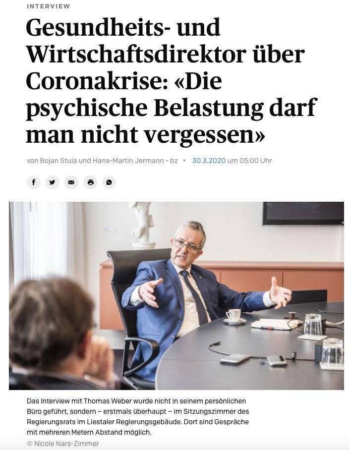 Thomas Weber, Coronakrise – Interview mit der bz Basel