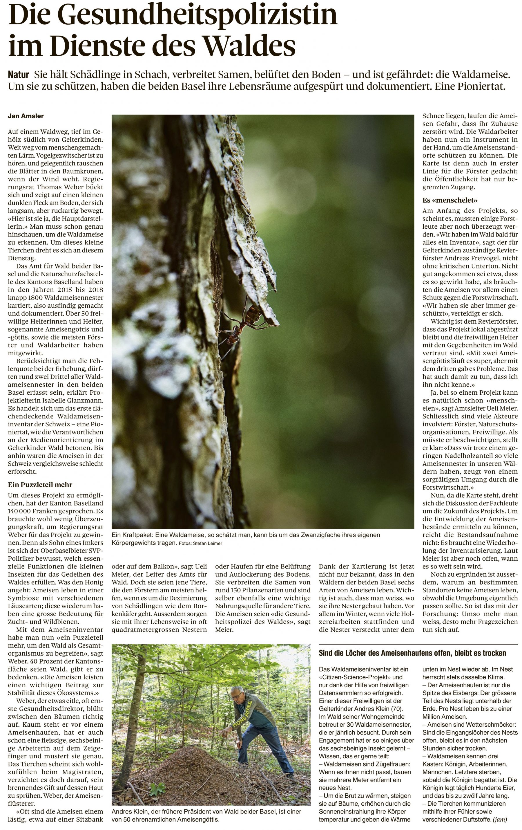 Thomas Weber, BaZ: „Die Gesundheitspolizistin im Dienste des Waldes“